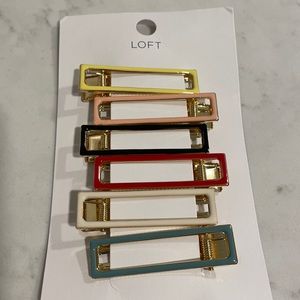 Set of 6 LOFT Enamel Hair Clips - Brand New!